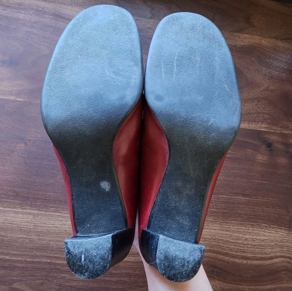 Franco Sarto Red Leather Loafer Mules - Picture 6 of 9